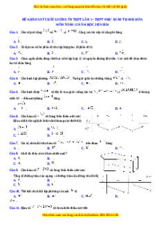Đề thi thử tốt nghiệp Toán trường THPT Như Xuân - Thanh Hóa năm 2024