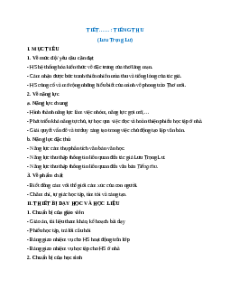 Giáo án Tiếng thu Ngữ Văn 12 Chân trời sáng tạo