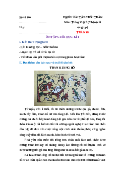 Bài tập cuối tuần Tiếng Việt lớp 5 Chân trời sáng tạo Tuần 18