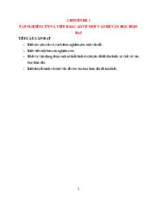 Giáo án Chuyên đề Ngữ văn 12 Chân trời sáng tạo