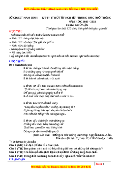 Đề thi thử Ngữ Văn Sở Nam Định năm 2021