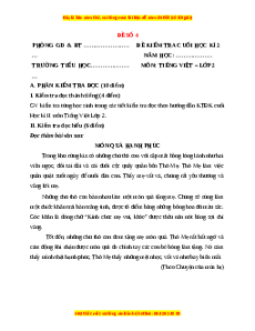 Đề thi học kì 2 Tiếng Việt lớp 2 Chân trời sáng tạo (Đề 4)