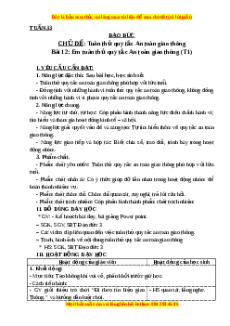 Giáo án Đạo đức lớp 3 Bài 12 Cánh diều: Em tuân thủ quy tắc an toàn giao thông