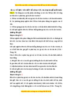 Trắc nghiệm Lịch sử 10 Bài 4 Chân trời sáng tạo: Sử học với một số lĩnh vực, ngành nghề hiện đại