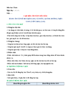 Giáo án Ôn tập số đo thời gian, vận tốc, quãng đường, thời gian (tiếp theo) Toán lớp 5 Chân trời sáng tạo