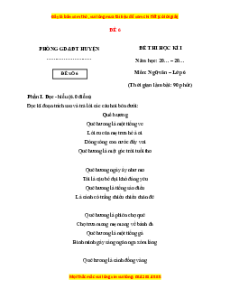 Đề thi cuối kì 1 Ngữ văn 6 Kết nối tri thức (đề 6)
