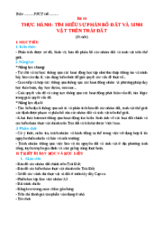 Giáo án Bài 16 Địa lí 10 Kết nối tri thức: Thực hành: Tìm hiểu sự phân bố đất và sinh vật trên Trái Đất