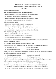 Đề cương ôn tập giữa học kì 1 Kinh tế pháp luật 11 Cánh diều