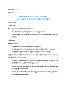 Giáo án Không gian mẫu và biến cố Toán 9 Chân trời sáng tạo