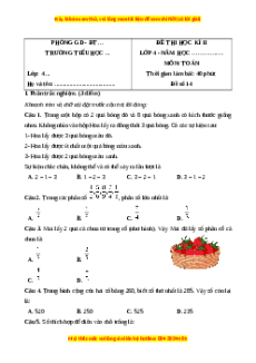Đề thi cuối kì 2 Toán lớp 4 Kết nối tri thức (Đề 14)