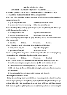 Câu hỏi ôn tập + Đề kiểm tra KTPL 12 Chủ đề 8 (chung cho ba sách)