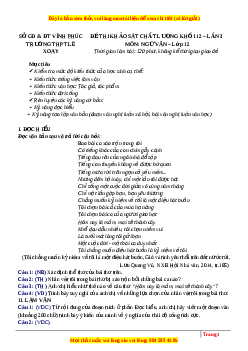 Đề thi thử Ngữ văn trường Lê Xoay - Vĩnh Phúc lần 3 năm 2023