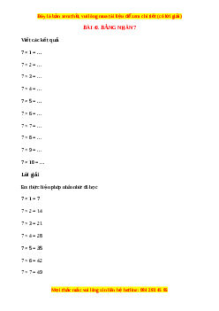 VBT Toán lớp 3 Bài 40 (Chân trời sáng tạo): Bảng nhân 7