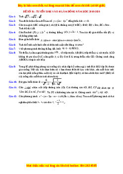 Đề thi vào 10 môn Toán tỉnh Lâm Đồng năm 2020
