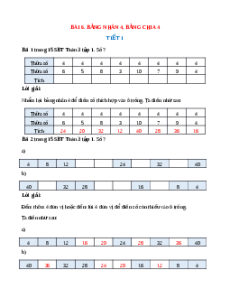 VBT Toán lớp 3 Bài 6 (Kết nối tri thức): Bảng nhân 4, bảng chia 4
