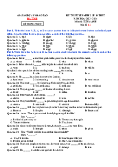 Đề thi vào 10 Tiếng Anh Tỉnh Hà Tĩnh năm 2023-2024