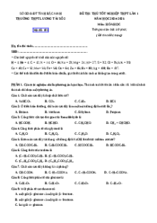 Đề thi thử tốt nghiệp THPT 2025 Hóa học trường THPT Lương Tài