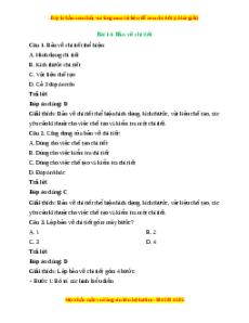 Trắc nghiệm Công nghệ 10 Bài 14 Cánh diều: Bản vẽ chi tiết