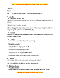 Giáo án Luyện tập tính chất hóa học của oxit và axit Hóa học 9
