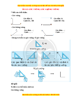 VBT Toán lớp 3 Bài 13 (Chân trời sáng tạo): Góc vuông, góc không vuông
