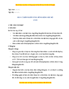 Giáo án Bài 6 Lịch sử & Địa lí lớp 4 Cánh diều: Thiên nhiên vùng Đồng bằng Bắc Bộ