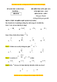Đề thi giữa học kì 1 Toán 7 Chân trời sáng tạo có đáp án (Đề 9)