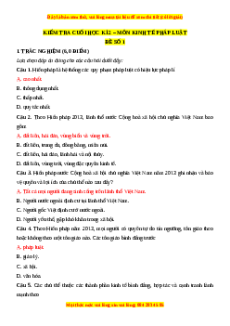 Đề thi cuối kì 2 Kinh tế pháp luật 10 Kết nối tri thức (Đề 1)