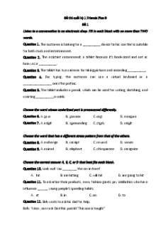 Bộ 10 đề thi Cuối kì 1 Tiếng Anh 9 Friends Plus có đáp án