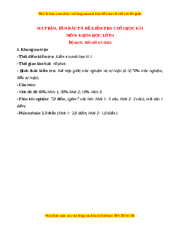 Đề thi cuối kì 1 Khoa học lớp 4 Kết nối tri thức - Đề 1