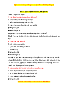 Trắc nghiệm GDCD 7 Bài 3 Kết nối tri thức: Học tập tự giác, tích cực
