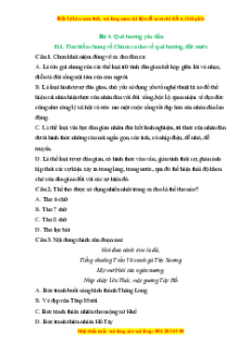 Trắc nghiệm Quê hương yêu dấu Ngữ văn 6 Kết nối tri thức
