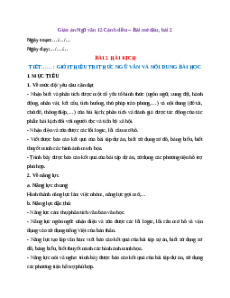 Giáo án Bài 2: Hài kịch Ngữ Văn 12 Cánh diều