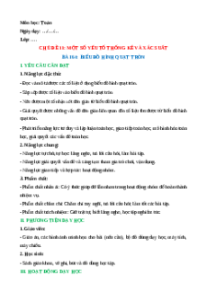 Giáo án Biểu đồ hình quạt tròn Toán lớp 5 Kết nối tri thức