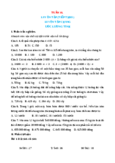 Bài tập cuối tuần Toán 4 Tuần 16 Cánh diều (có lời giải)