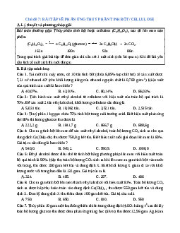 Chuyên đề dạy thêm Chủ đề 7: Bài tập phản ứng thuỷ phân tinh bột, cellulose Hóa học 12 (sách mới)