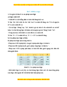 Lý thuyết Tin học 10 Kết nối tri thức Bài 5: Dữ liệu lôgic