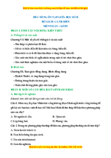 Đề cương ôn tập Giữa kì 2 Toán 8 Cánh diều