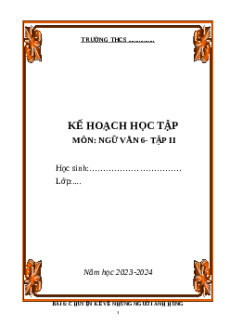 Vở chuẩn bị bài Ngữ Văn 6 Kết nối tri thức Học kì 2