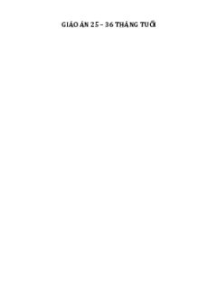 (Ôn thi Viên chức Mầm non) Giáo án cho trẻ 25-36 tháng tuổi