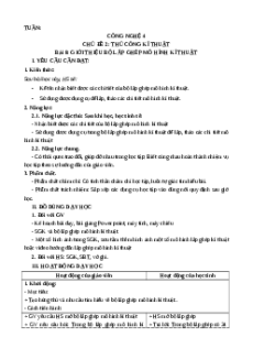 Giáo án Bài 8 Công nghệ lớp 4 Cánh diều: Giới thiệu bộ lắp ghép mô hình kỹ thuật