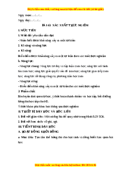 Giáo án Xác xuất thí nghiệm Toán 6 Kết nối tri thức