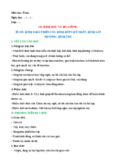 Giáo án Hình khai triển của hình hộp chữ nhật Toán lớp 5 Cánh diều