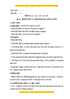 Giáo án Phép cộng và phép trừ hai số nguyên Toán 6 Chân trời sáng tạo
