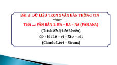 Giáo án Powerpoint Bài 8: Dữ liệu trong văn bản thông tin Ngữ văn 12 Kết nối tri thức