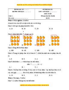 Đề thi cuối kì 1 Toán lớp 3 Kết nối tri thức - Đề 5