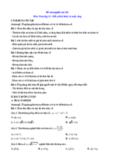 Đề cương ôn tập Giữa kì 1 Toán 12 Kết nối tri thức