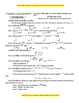 Đề thi vào 10 Toán Tỉnh Vĩnh Phúc năm 2023-2024