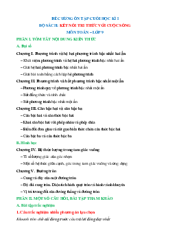 Đề cương ôn tập Cuối kì 1 Toán 9 Kết nối tri thức