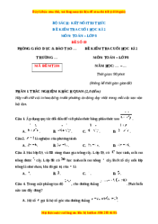Đề thi cuối kì 2 Toán 8 Kết nối tri thức (Đề 9)