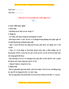 Giáo án Ôn tập và tự đánh giá cuối học kì 1 (2024) Ngữ văn 10 Cánh diều